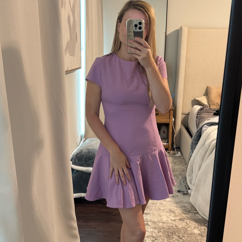 Elegant Classy Simple Lavender Purple Women's Mini Dress - Picture 5 of 8